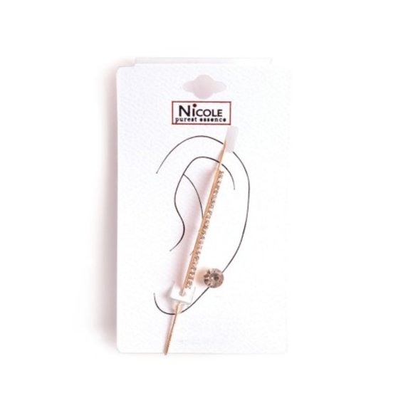 🥳3/20🥳 1 Ear Cuff with Rhinestones & Stud Earring - New in Package - Picture 4 of 9